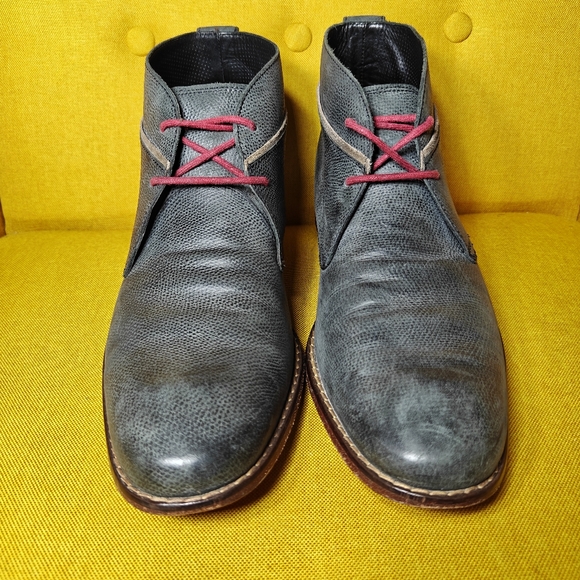 Cole Haan Colton Gray Leather Chukka Desert Retro Casual Boots Men's Shoe Sz 11M - Picture 2 of 9